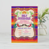 Mexicaanse Fiesta Bruiloft Feest Uitnodiging (Staand voorkant)