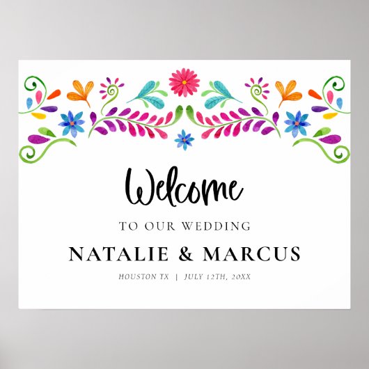 Mexicaanse Fiesta Bruiloft Welkom Poster (Voorkant)