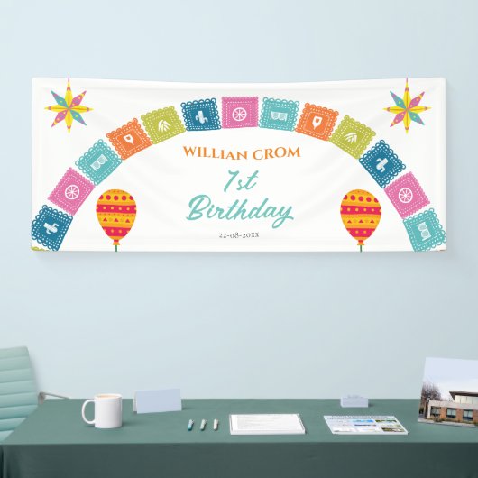 Mexicaanse Fiesta Cactus 1e jaar Verjaardag Welkom Spandoek (Beurs)