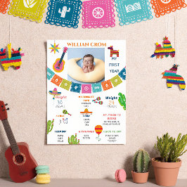 Mexicaanse Fiesta Cactus 1e Verjaardag Mijlpaal Poster