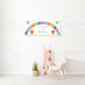 Mexicaanse Fiesta Cactus 1e Verjaardag Welkom Spandoek (Insitu)
