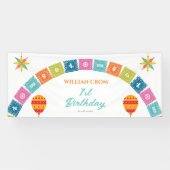 Mexicaanse Fiesta Cactus 1e Verjaardag Welkom Spandoek (Horizontaal)