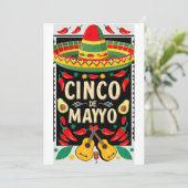 Mexicaanse Fiesta Cactus Kaart (Staand voorkant)