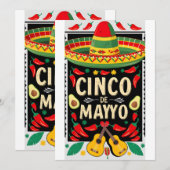 Mexicaanse Fiesta Cactus Kaart (Voorkant / Achterkant)