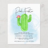 Mexicaanse Fiesta Cactus Pool Party any age Birthd (Voorkant)