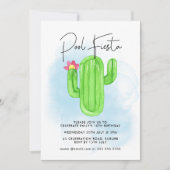 Mexicaanse Fiesta Cactus Pool Party any age Birthd Kaart (Voorkant)