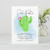 Mexicaanse Fiesta Cactus Pool Party any age Birthd Kaart (Staand voorkant)