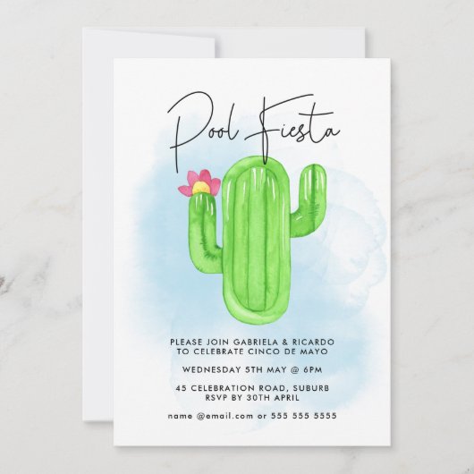 Mexicaanse Fiesta Cactus Pool Party Cinco de Mayo Kaart (Voorkant)