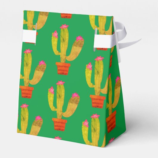 Mexicaanse fiesta cactus print bedank je favoriet  bedankdoosjes (Achterkant)