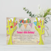 Mexicaanse Fiesta Cactus rustieke papel picado nod Kaart (Staand voorkant)