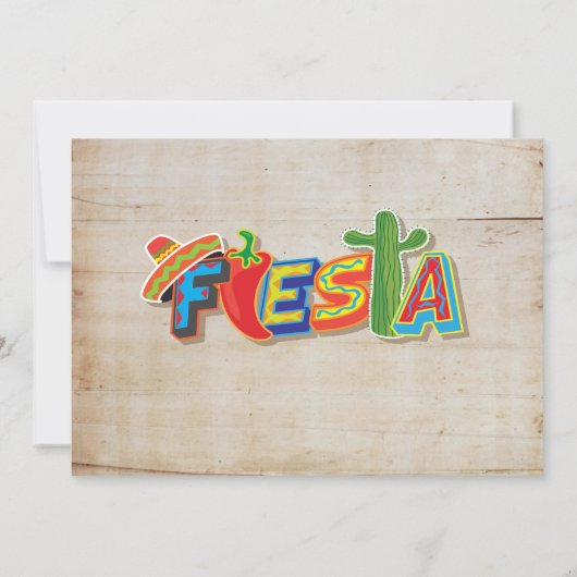 Mexicaanse Fiesta Cactus rustieke papel picado nod Kaart (Achterkant)