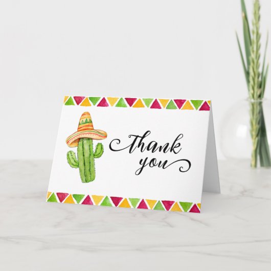 Mexicaanse Fiesta Cactus Taco 'Over een Baby showe Bedankkaart (Voorkant)