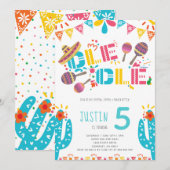 Mexicaanse Fiesta Cactus verjaardag Kaart (Voorkant / Achterkant)