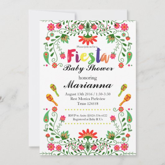 Mexicaanse Fiesta Cinco de Mayo Party Uitnodiging (Voorkant)