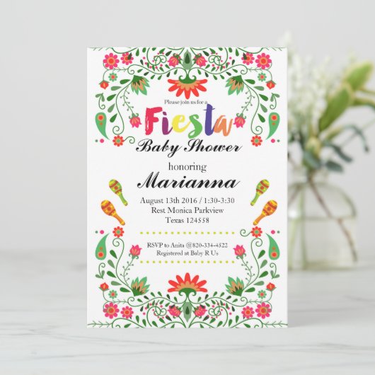 Mexicaanse Fiesta Cinco de Mayo Party Uitnodiging (Staand voorkant)