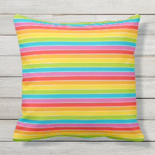 Mexicaanse Fiesta Colorful Stripe Outdoor Pillow Buitenkussen