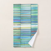 Mexicaanse Fiesta Cool Blue Stripes Bad Handdoek (Handdoek)