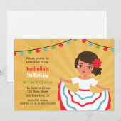Mexicaanse Fiesta Cute Hispanic Girls Birthday Par Kaart (Voorkant / Achterkant)