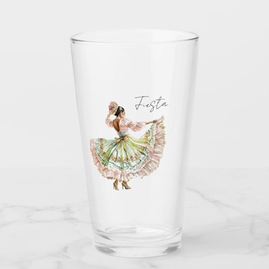 Mexicaanse Fiesta Dansjurk Glas (Voorkant)