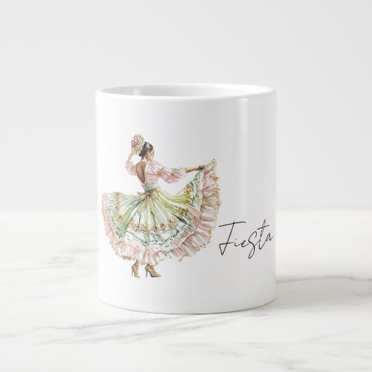 Mexicaanse Fiesta Dansjurk Grote Koffiekop (Voorkant)