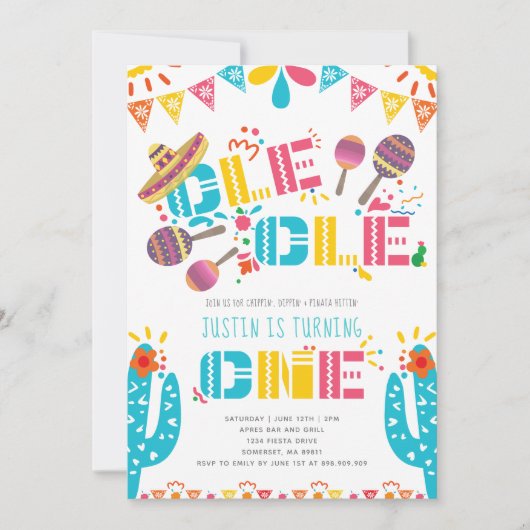 Mexicaanse Fiesta eerste verjaardag Kaart (Voorkant)