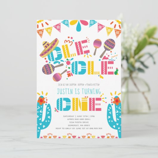 Mexicaanse Fiesta eerste verjaardag Kaart (Staand voorkant)