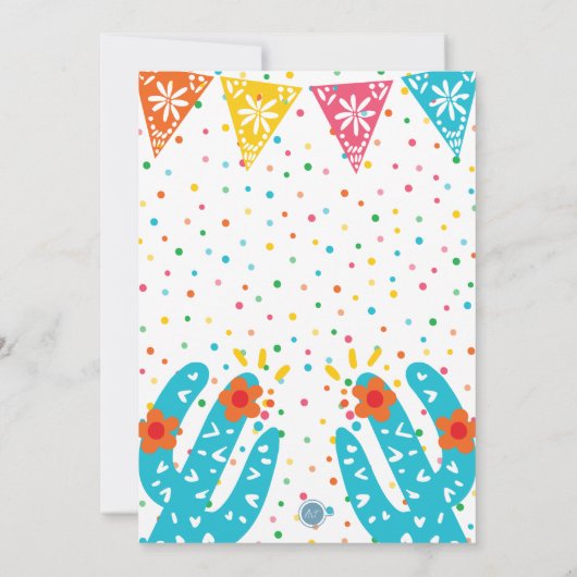 Mexicaanse Fiesta eerste verjaardag Kaart (Achterkant)