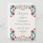 Mexicaanse Fiesta Elegante Kleurrijke Bloemen Huwe Kaart (Voorkant)