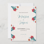 Mexicaanse Fiesta Elegante Kleurrijke Bloemen Huwe Save The Date (Voorkant)
