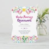 Mexicaanse FIESTA ELK EVENEMENT Uitnodiging Folk A (Staand voorkant)