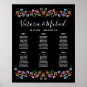 Mexicaanse fiesta Embroidery Floral Seating Chart Poster (Voorkant)