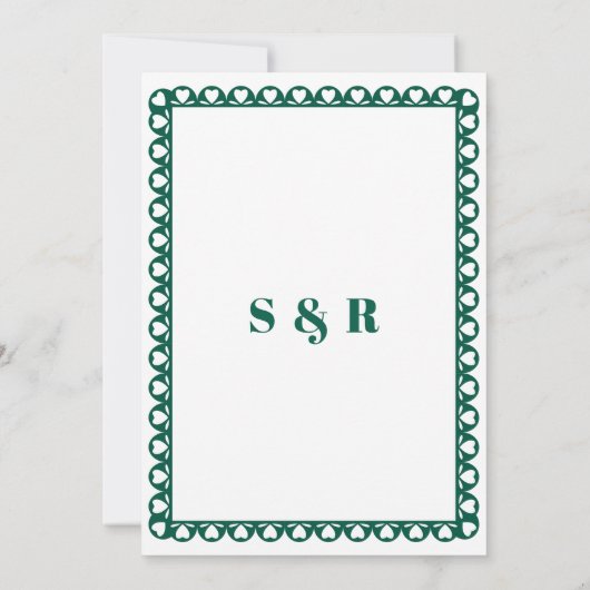 Mexicaanse Fiesta Emerald Papel Picado Boho Weddin Save The Date (Achterkant)