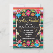 Mexicaanse Fiesta Feliz Navidad Party Gold Glitter Kaart (Voorkant)