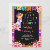 Mexicaanse Fiesta Floral 1e verjaardag uitnodiging (Voorkant)