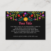 Mexicaanse Fiesta Floral Black aangepaste behuizin Informatiekaartje (Voorkant)