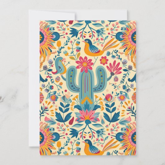 Mexicaanse Fiesta Floral Bridal Douche Uitnodiging (Achterkant)