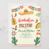 Mexicaanse Fiesta Floral Graduation Party Kaart (Voorkant)