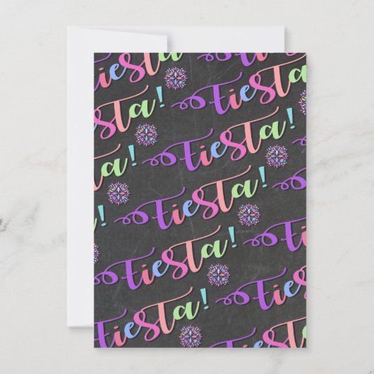 Mexicaanse Fiesta Floral Mandala repetitie diner Kaart (Achterkant)