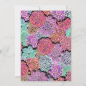 Mexicaanse Fiesta Floral Mandala repetitie diner Kaart (Achterkant)