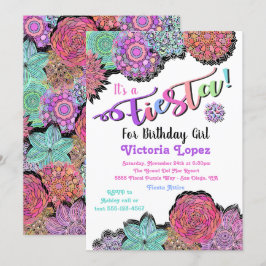 Mexicaanse Fiesta Floral Mandala Verjaardagsfeest Kaart