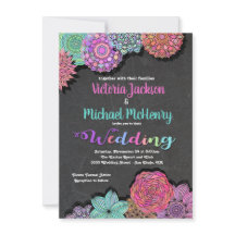 Mexicaanse Fiesta Floral Mandala Wedding Invitatio