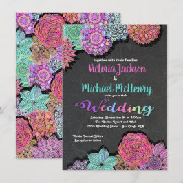 Mexicaanse Fiesta Floral Mandala Wedding Invitatio Kaart