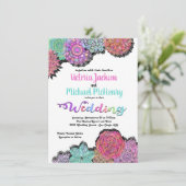 Mexicaanse Fiesta Floral Mandala Wedding Invitatio Kaart (Staand voorkant)