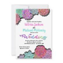 Mexicaanse Fiesta Floral Mandala Wedding Invitatio