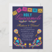 Mexicaanse Fiesta Floral Maraca Engagement Party Kaart (Voorkant)