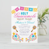 Mexicaanse Fiesta Floral Maraca Engagement Party Kaart (Staand voorkant)