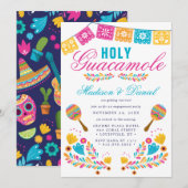 Mexicaanse Fiesta Floral Maraca Engagement Party Kaart (Voorkant / Achterkant)