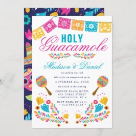 Mexicaanse Fiesta Floral Maraca Engagement Party Kaart