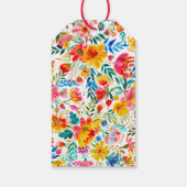 Mexicaanse Fiesta Floral Theme Favoriet Cadeaulabel (Achterkant)