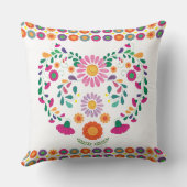 Mexicaanse Fiesta Floral Tortelduifjes Wedding Gif Kussen (Achterkant)
